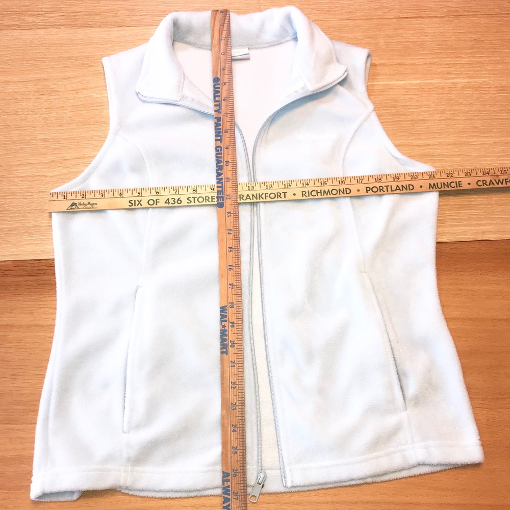 Columbia Benton Spring Fleece Vest Womens L Light Blue Full Zip Layering Outdoor - Picture 3 of 13